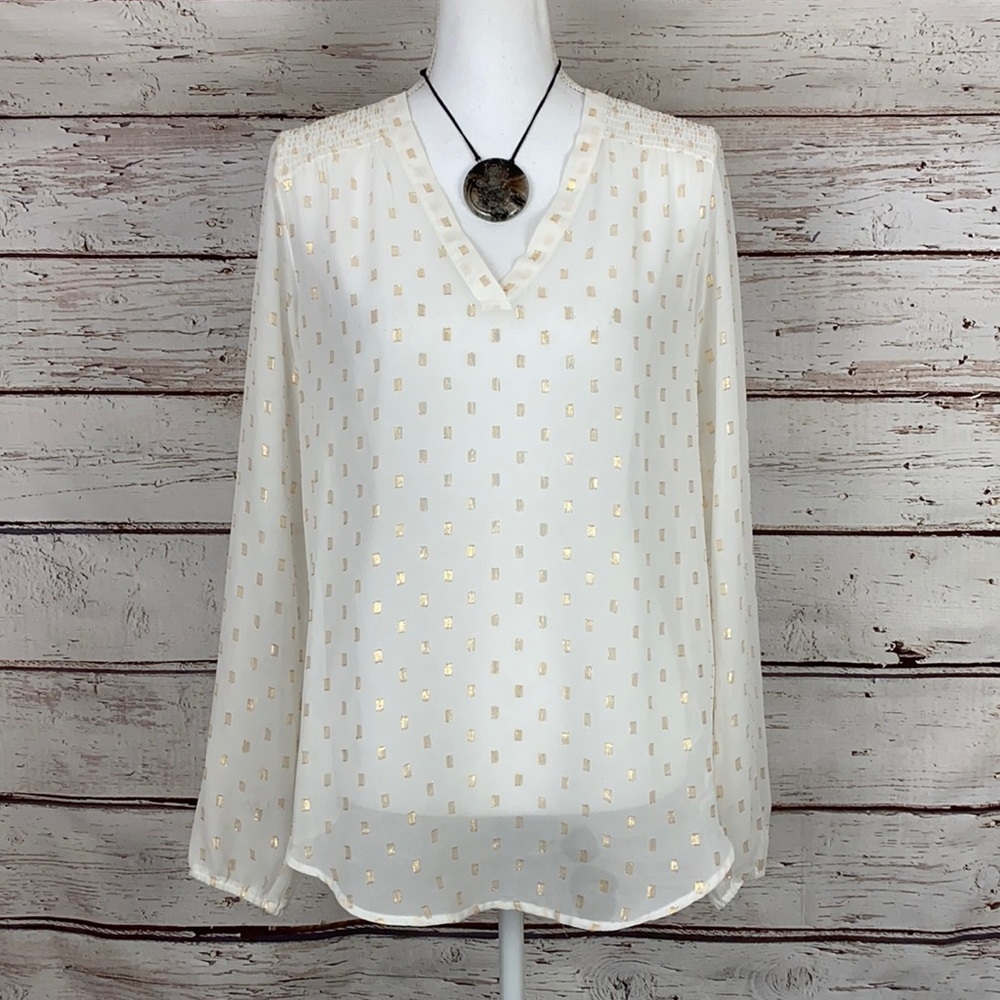 Maurices Sheer Long Sleeve Blouse Medium